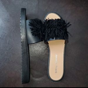 NIB! Fringe Black Sandles